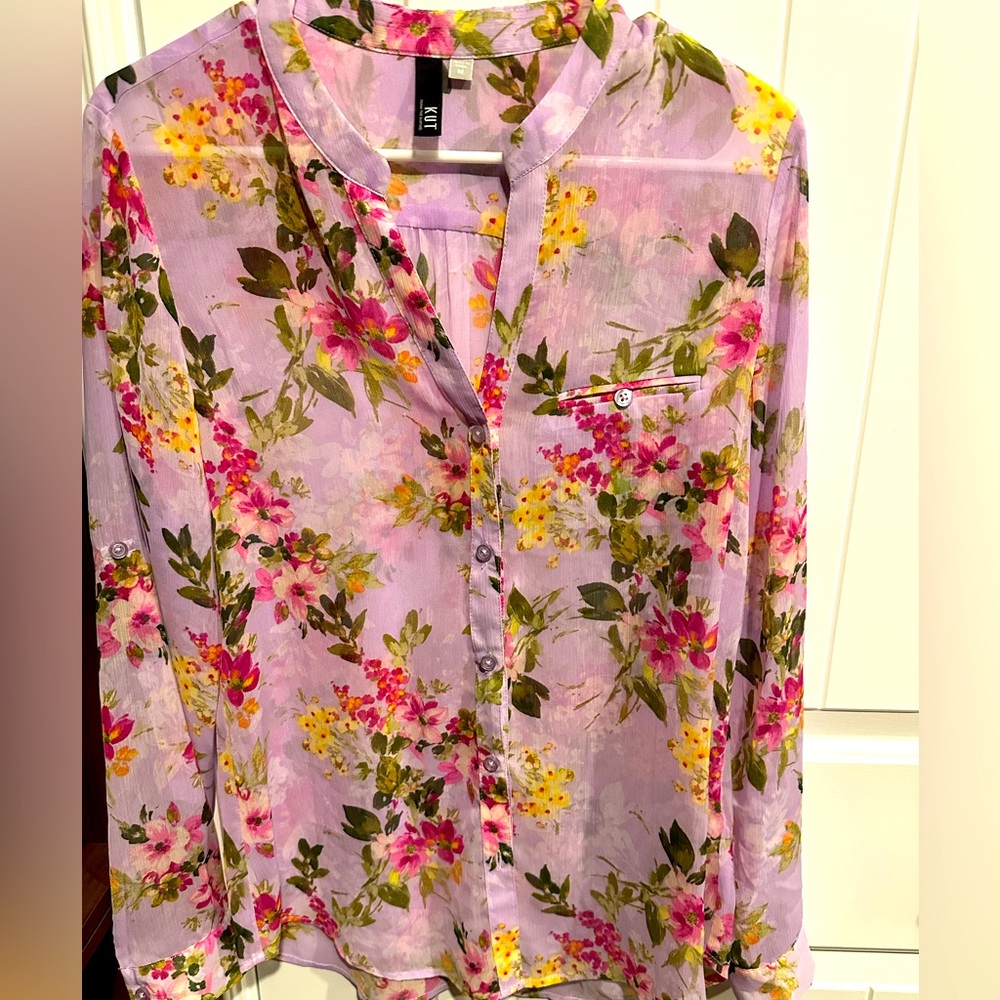 KUT from the Kloth Chiffon Button-Up